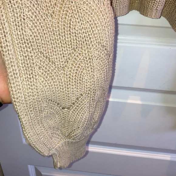 Tilly's Sky Sparrow Knit Pullover Sweater Size L NATUR Long Balloon Sleeve NEW - Picture 6 of 9